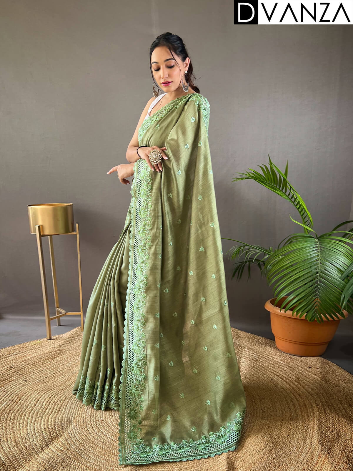 Green saree For Wedding Function DVZ0003966-2