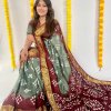 Grey Bandhani Print Saree DVZ0003975