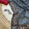 Grey Trendy Embroidered Georgette Saree DV414-2