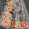 Grey Tussar Silk Saree dvz0003894