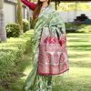 Heavy Silk Weaving jacquard saree in Green dvz0001895