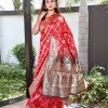 Heavy Silk Weaving jacquard saree in peach dvz0001898