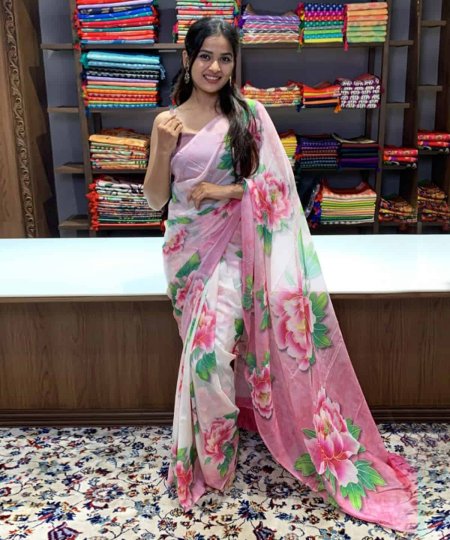 Latest Floral Saree Design dvz0003716