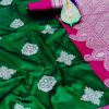 Lichi Silk Weaving Jacquard Saree in green dvz0002300