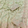 Light Green Georgette Embroidered Sequence work Saree DV417