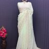 Light Green Georgette Embroidered Sequence work Saree DV417-3