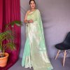 Light Green Linen Silk Saree dvz0003898