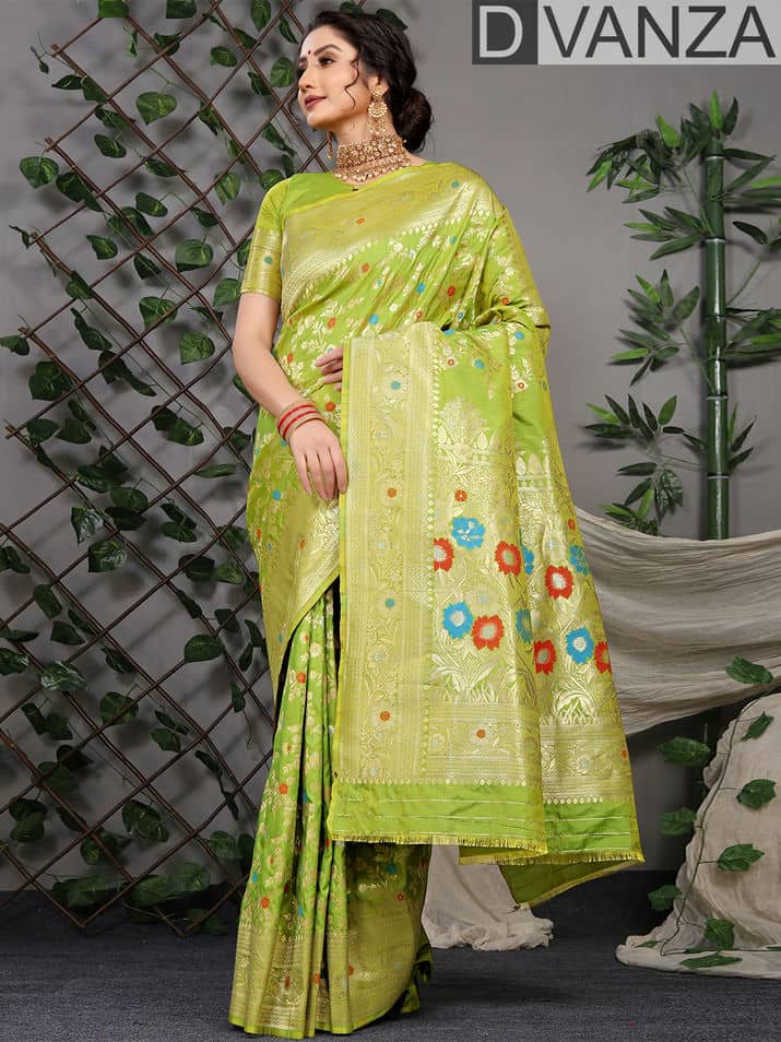 Light Green color traditional branded saree dvz0003521