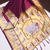 Kanchipuram Silk Saree with Cow Pattern Woven Border