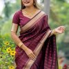Maroon Silk Woven saree DV425