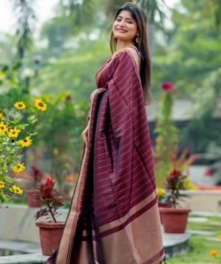 Maroon Silk Woven saree DV425-3