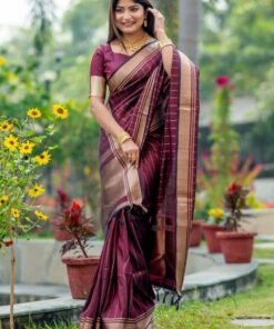 Maroon Silk Woven saree DV425-5