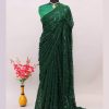 Most beautiful Green Stunning Sequence Work Designer saree
