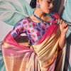 Multi color unique Printed Crepe Saree online shopping dvz0003830-2