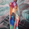 Multi color unique Printed Crepe Saree online shopping dvz0003830-3