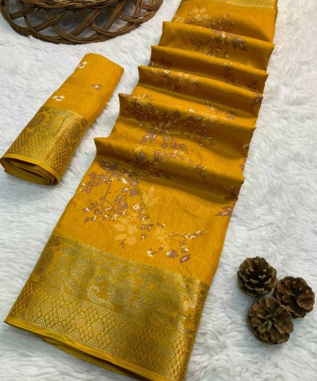 Mustard Party wear Dola Silk Saree DVZ0003988