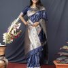 Navy Blue Color banarasi saree for wedding dvz0003520