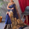 Navy Blue Soft Kanchipuram Silk Saree dvz0003369-2