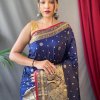 Navy Blue Soft Kanchipuram Silk Saree dvz0003369-3