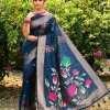 Navy Blue Tussar Silk Party wear Saree dvz0003895