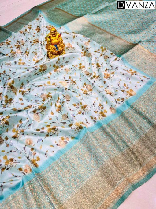 Online Party Wear Soft silk Flower Printed saree dvz0003579