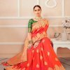 Orange Banarasi Silk Ethnic Motifs Saree dvz0003104-2