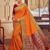 Orange Colour Soft silk Saree online india dvz0001468