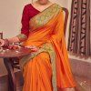 Orange Colour Soft silk Saree online india dvz0001468 dvanza