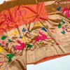 Orange Kanchipuram Pethani Silk Saree DV406