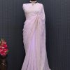 Pink Georgette Embroidered Sequence work Saree DV417-2