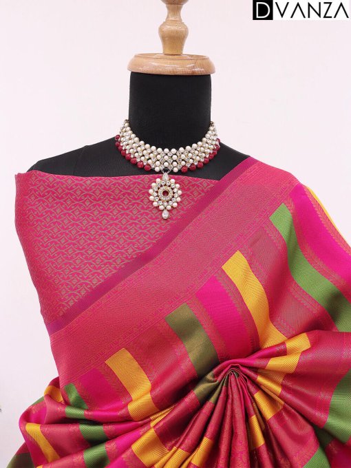 Pink Kanjivaram Pattu Silk Saree DVZ0003997-2