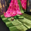 Pink Lichi silk Printed Woven saree online shopping DVZ0003995