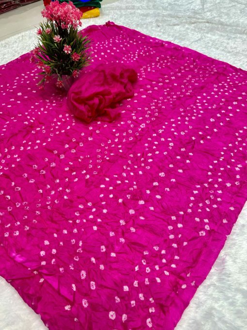 Pink Soft silk Bandhani saree DV421-2