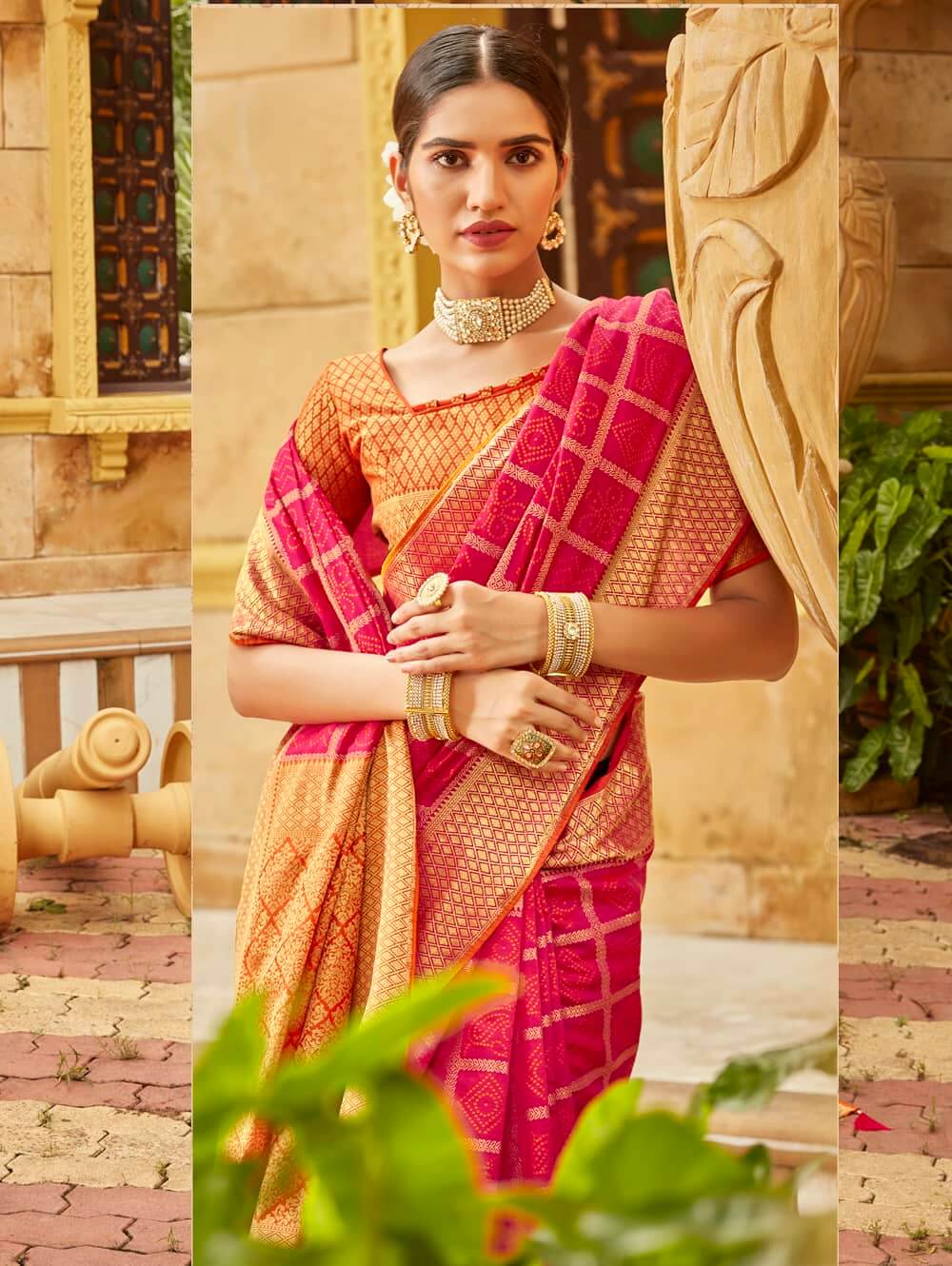 Pink Soft silk Weaving Pallu work saree dvz0002672-2