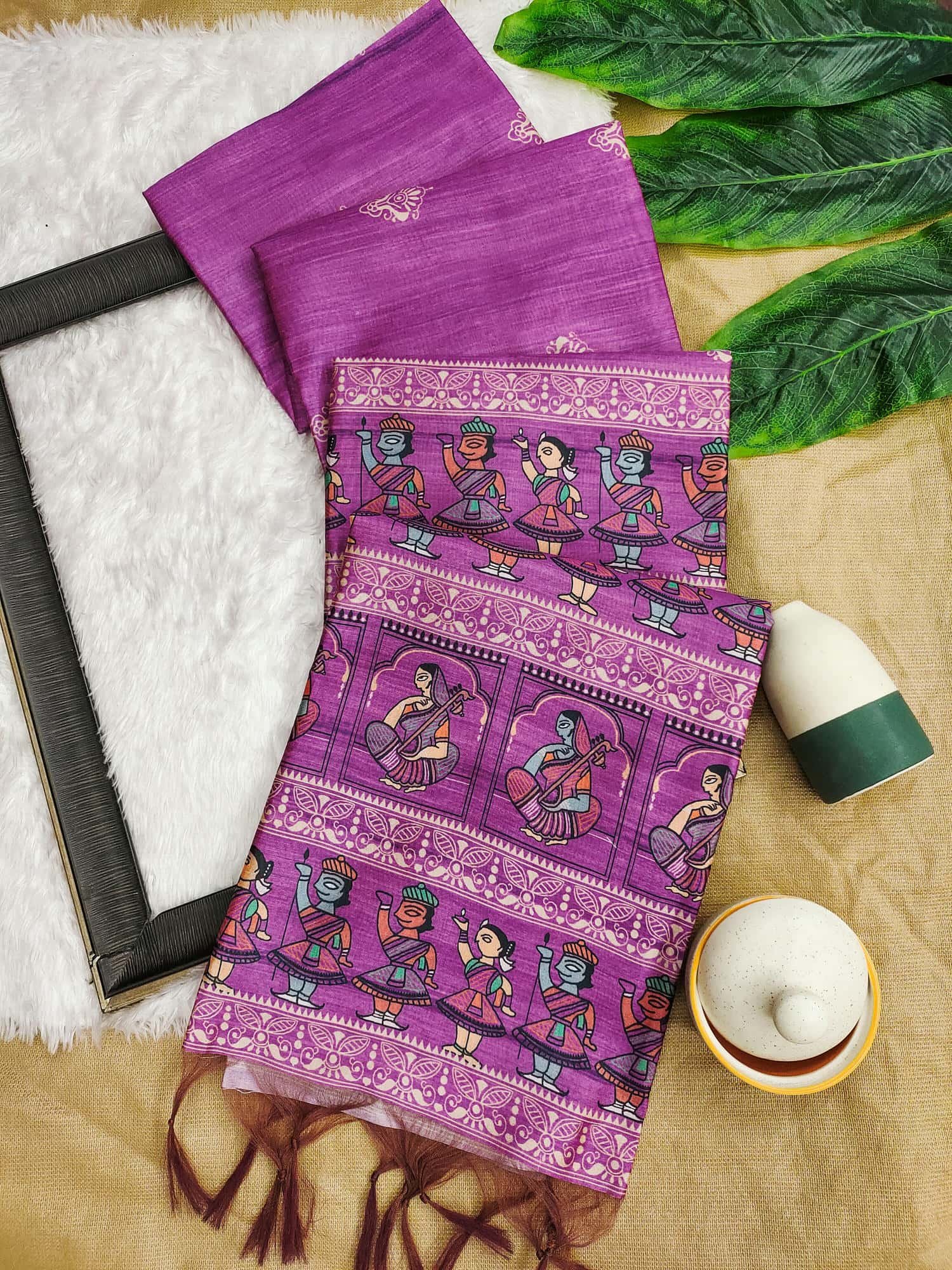Pink Unique Tussar Silk Saree DV442-2