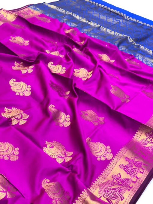 Pink banarasi silk with beautiful zari work saree dvz0001746