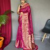 Pink color Traditional silk woven wedding wear saree dvz0003435