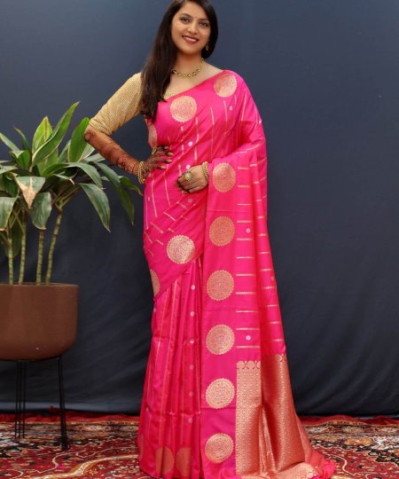 Pink silk Woven Traditional Saree dvz0003963