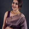 Premium Purple Banarasi Silk Saree DV433