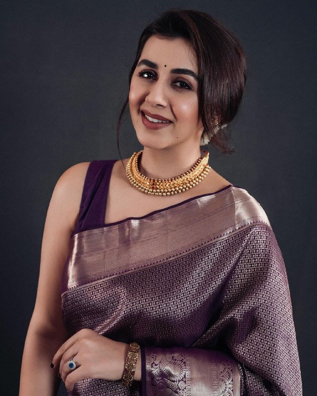 Premium Purple Banarasi Silk Saree DV433