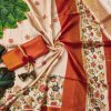 Premium Red Look Tussar Silk Saree DV440