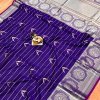 Pure jacquard Purple saree with silver gold zari work saree dvz0001832
