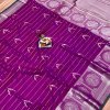 Pure jacquard Purple saree with silver gold zari work saree dvz0001833