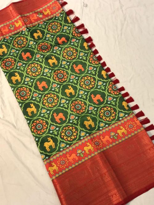 Pure kanchipuram Patola printed saree dvz0003151