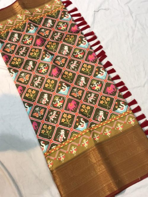 Pure kanchipuram Patola printed saree dvz0003152Pure kanchipuram Patola printed saree dvz0003152