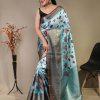 Pure kanchipuram saree with 3D kalamkari prints - dvz0003285