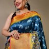 Pure kanchipuram saree with 3D kalamkari prints - dvz0003286