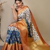 Pure kanchipuram saree with 3D kalamkari prints - dvz0003291