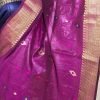 Purple Soft handloom cotton weaving saree with blouse piece online dvz0001020
