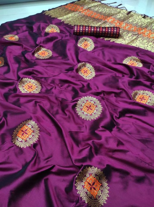 Purple saree for saree day in college for college girls